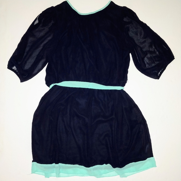 Enfocus women Plus 20W 2X Navy Blue Mint Dress - Picture 3 of 3
